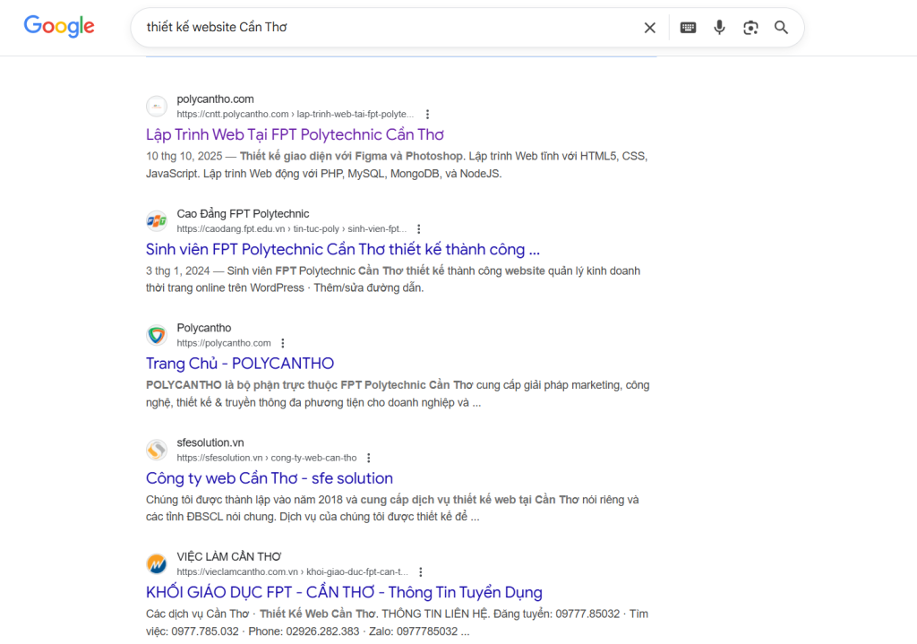 Thiết kế website Cần Thơ FPT Polytechnic Cần Thơ