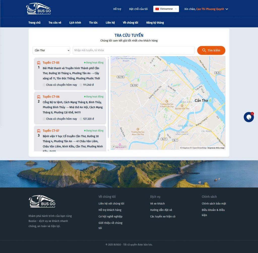 Tra cứu tuyến đường