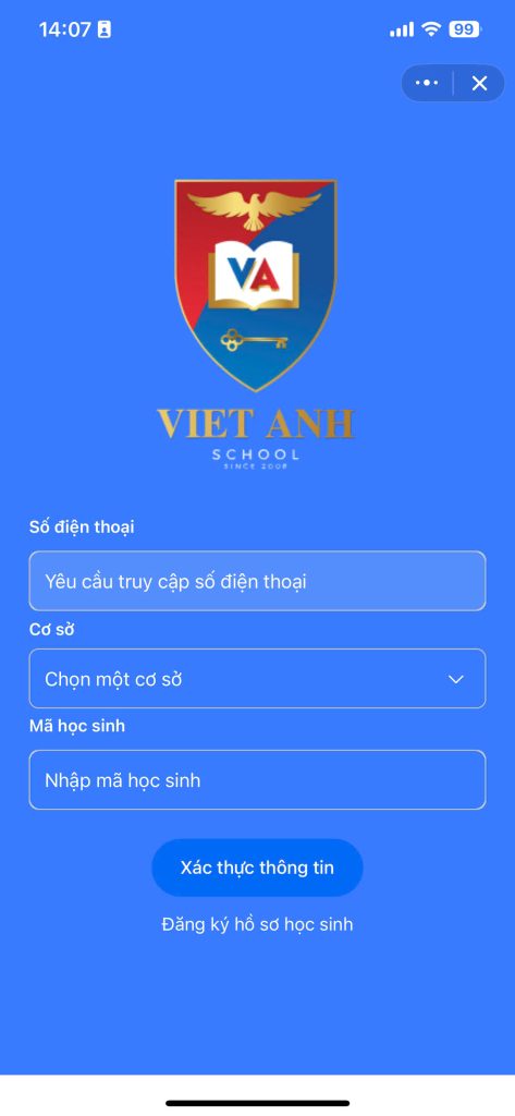 Zalo Mini App Việt Anh School - FPL Cần Thơ lập trình cho doanh nghiệp - 1