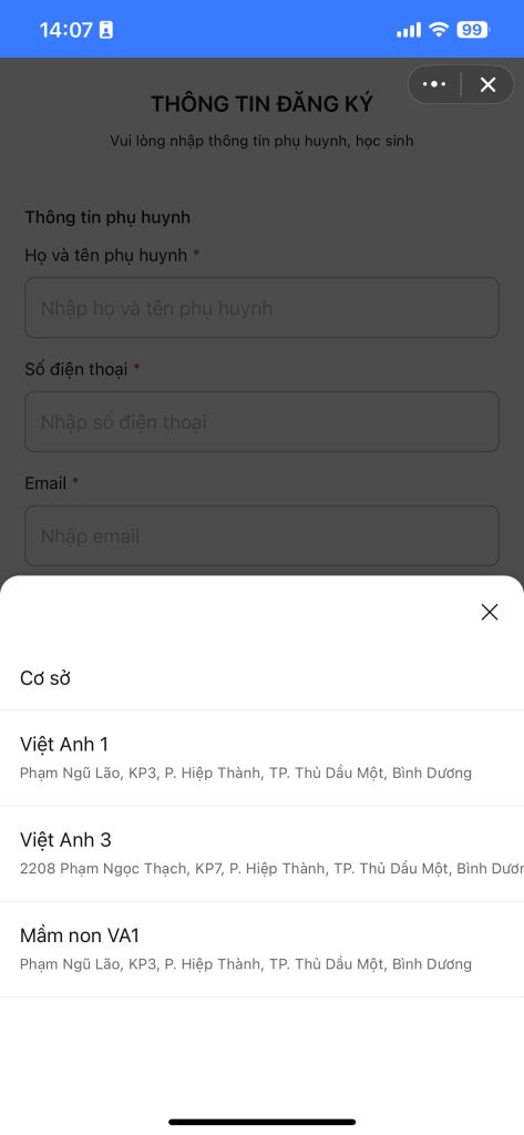 Zalo Mini App Việt Anh School - FPL Cần Thơ lập trình cho doanh nghiệp - 1
