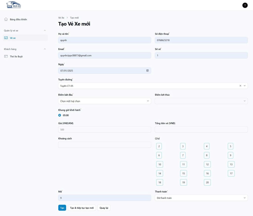 hình ảnh chức năng dự án